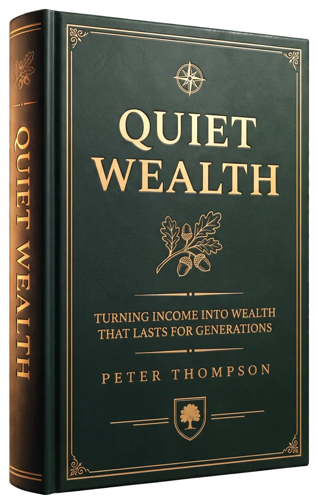 Quiet Wealth · leather-bound hardcover by Peter Thompson